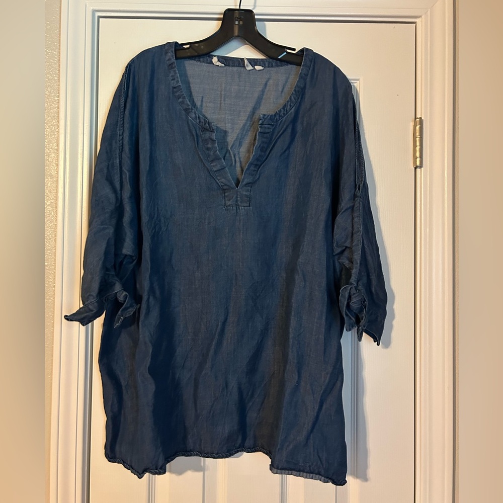 Soft Surroundings Chambray Tunic Top 2x